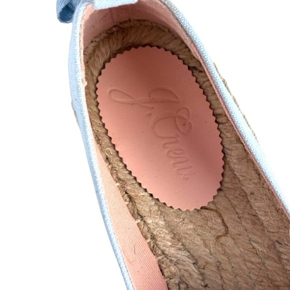 J. CREW ZX894 FADED CHAMBRAY BLUE CANVAS CLASSIC ANKLE TIE ESPADRILLE FLATS - Picture 11 of 13